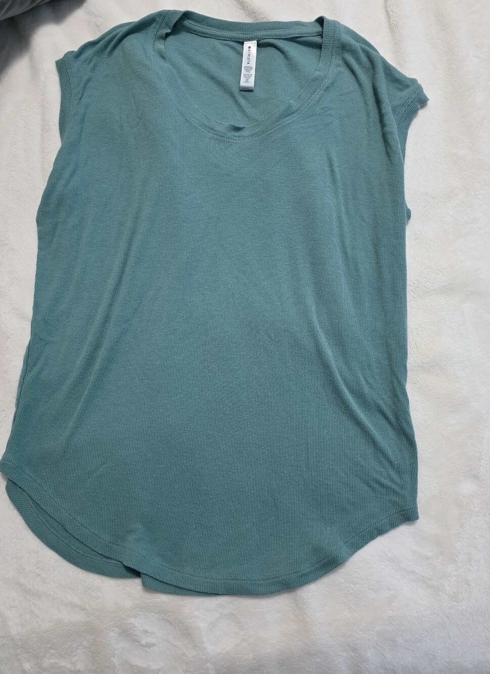 Athleta Cloudlight Ribbed Stratus Tee Teal XS 631582